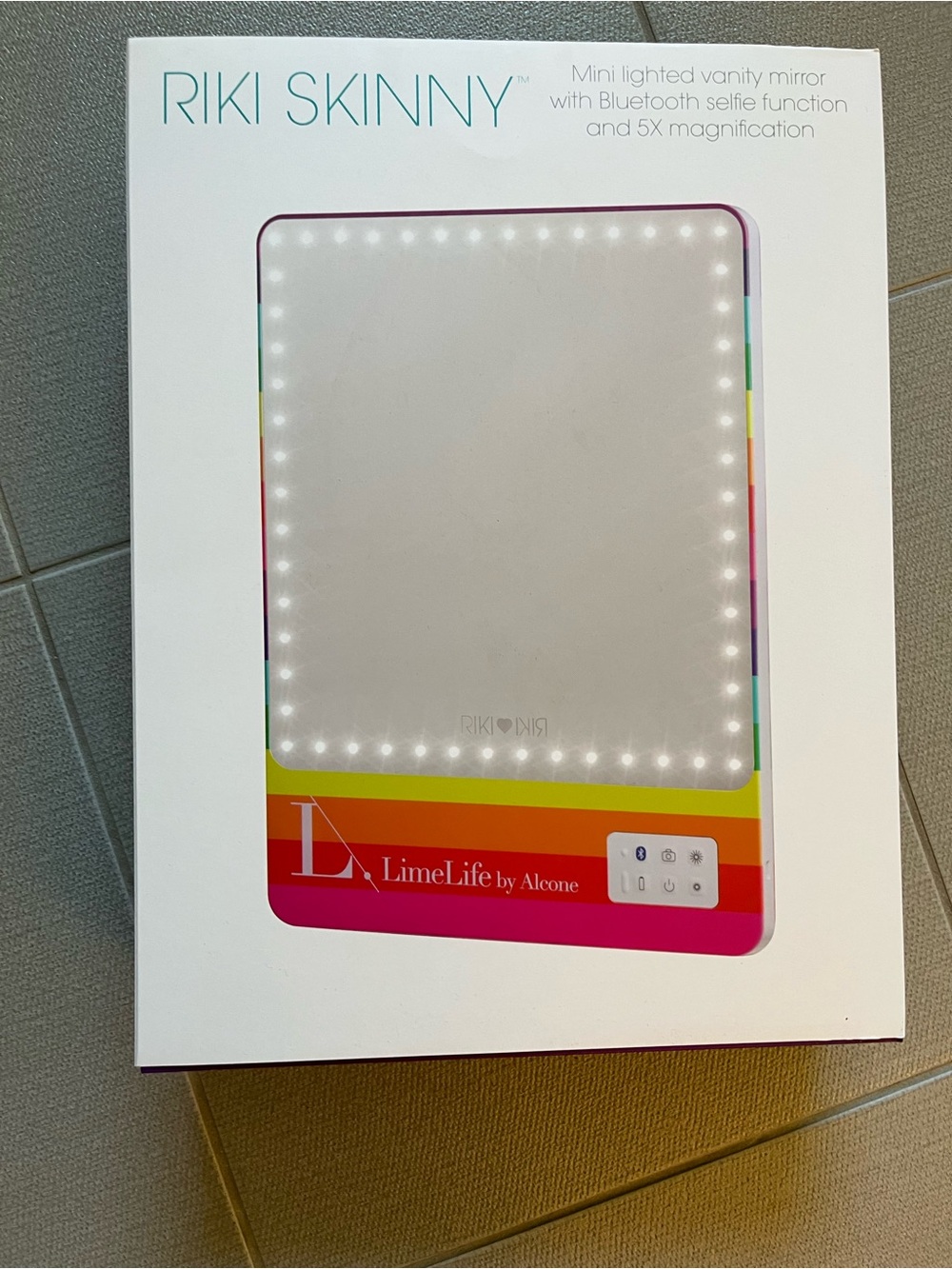 Riki  Skinny LED Makeup Mirror - White